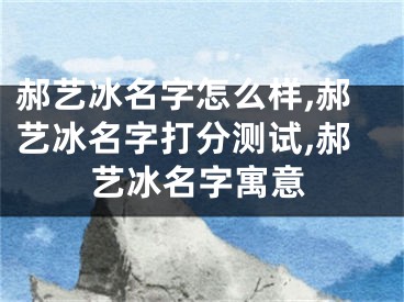 郝艺冰名字怎么样,郝艺冰名字打分测试,郝艺冰名字寓意
