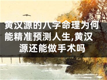 黄汉源的八字命理为何能精准预测人生,黄汉源还能做手术吗