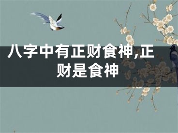 八字中有正财食神,正财是食神