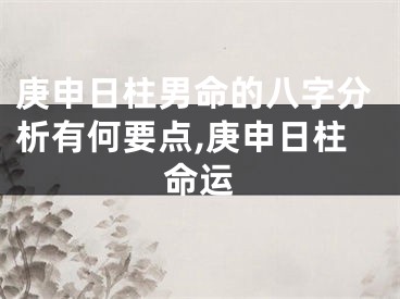 庚申日柱男命的八字分析有何要点,庚申日柱命运