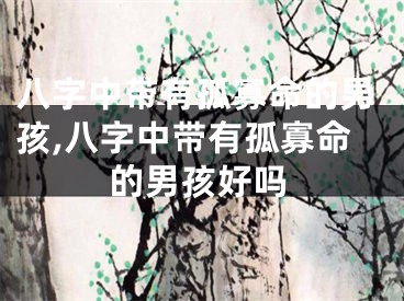 八字中带有孤寡命的男孩,八字中带有孤寡命的男孩好吗