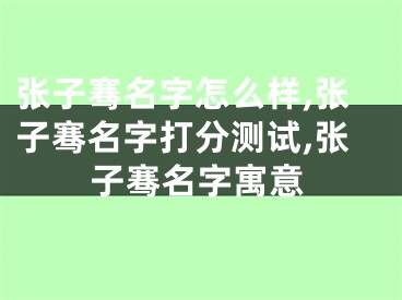 张子骞名字怎么样,张子骞名字打分测试,张子骞名字寓意