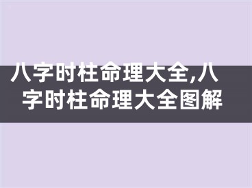 八字时柱命理大全,八字时柱命理大全图解