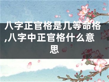 八字正官格是几等命格,八字中正官格什么意思