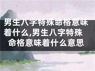 男生八字特殊命格意味着什么,男生八字特殊命格意味着什么意思
