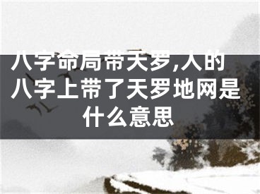 八字命局带天罗,人的八字上带了天罗地网是什么意思