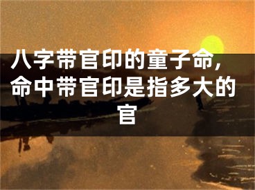 八字带官印的童子命,命中带官印是指多大的官