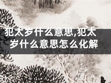 犯太岁什么意思,犯太岁什么意思怎么化解