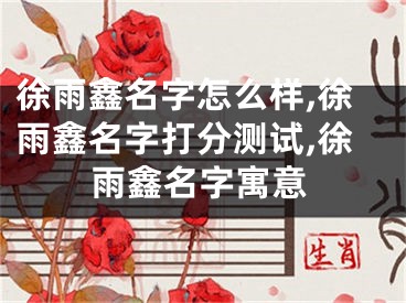 徐雨鑫名字怎么样,徐雨鑫名字打分测试,徐雨鑫名字寓意