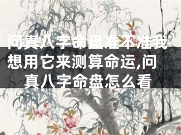 问真八字命盘准不准我想用它来测算命运,问真八字命盘怎么看