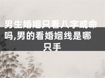 男生婚姻只看八字或命吗,男的看婚姻线是哪只手