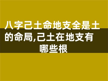 八字己土命地支全是土的命局,己土在地支有哪些根