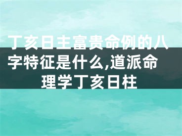 丁亥日主富贵命例的八字特征是什么,道派命理学丁亥日柱