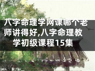八字命理学网课哪个老师讲得好,八字命理教学初级课程15集