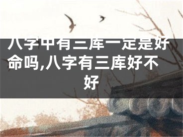 八字中有三库一定是好命吗,八字有三库好不好