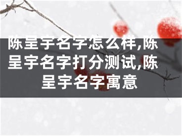 陈呈宇名字怎么样,陈呈宇名字打分测试,陈呈宇名字寓意