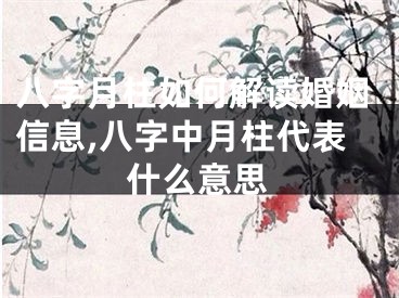 八字月柱如何解读婚姻信息,八字中月柱代表什么意思