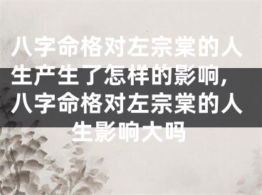 八字命格对左宗棠的人生产生了怎样的影响,八字命格对左宗棠的人生影响大吗