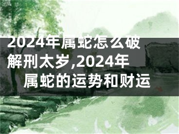 2024年属蛇怎么破解刑太岁,2024年属蛇的运势和财运