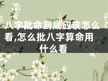八字批命到底应该怎么看,怎么批八字算命用什么看