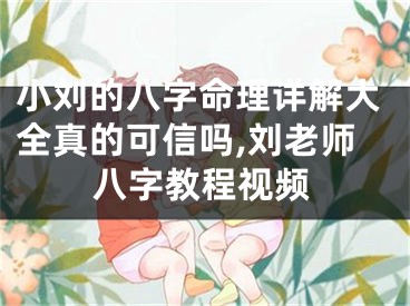 小刘的八字命理详解大全真的可信吗,刘老师八字教程视频