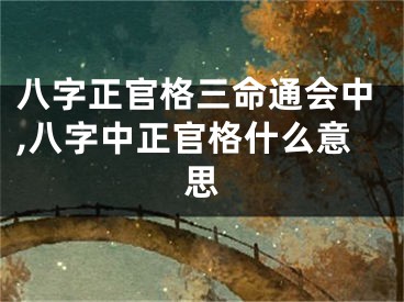 八字正官格三命通会中,八字中正官格什么意思