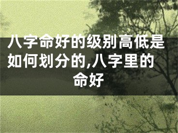 八字命好的级别高低是如何划分的,八字里的命好
