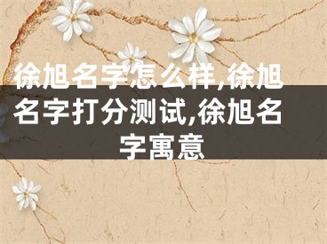 徐旭名字怎么样,徐旭名字打分测试,徐旭名字寓意