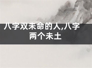 八字双未命的人,八字两个未土