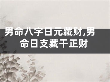 男命八字日元藏财,男命日支藏干正财