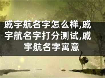 戚宇航名字怎么样,戚宇航名字打分测试,戚宇航名字寓意