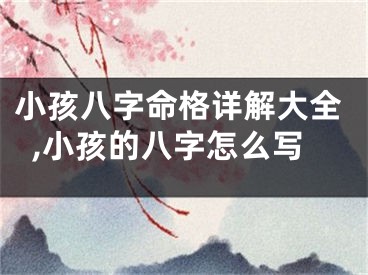 小孩八字命格详解大全,小孩的八字怎么写