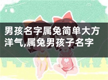 男孩名字属兔简单大方洋气,属兔男孩子名字
