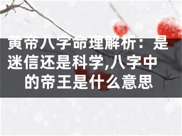 黄帝八字命理解析：是迷信还是科学,八字中的帝王是什么意思