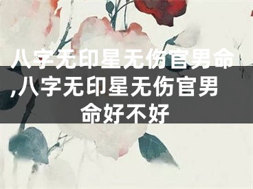 八字无印星无伤官男命,八字无印星无伤官男命好不好