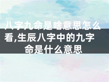 八字九命是啥意思怎么看,生辰八字中的九字命是什么意思