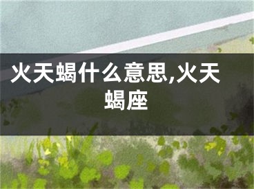火天蝎什么意思,火天蝎座