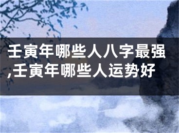 壬寅年哪些人八字最强,壬寅年哪些人运势好
