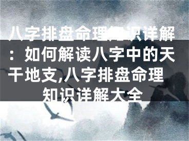 八字排盘命理知识详解：如何解读八字中的天干地支,八字排盘命理知识详解大全