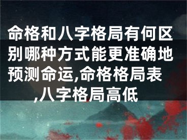 命格和八字格局有何区别哪种方式能更准确地预测命运,命格格局表,八字格局高低