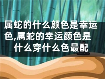 属蛇的什么颜色是幸运色,属蛇的幸运颜色是什么穿什么色最配