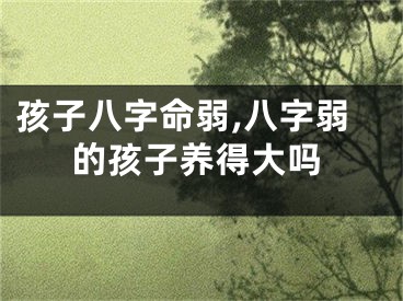 孩子八字命弱,八字弱的孩子养得大吗