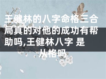 王健林的八字命格三合局真的对他的成功有帮助吗,王健林八字 是从格吗