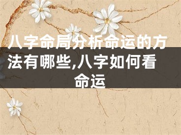 八字命局分析命运的方法有哪些,八字如何看命运