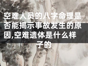 空难人员的八字命理是否能揭示事故发生的原因,空难遗体是什么样子的