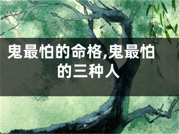 鬼最怕的命格,鬼最怕的三种人