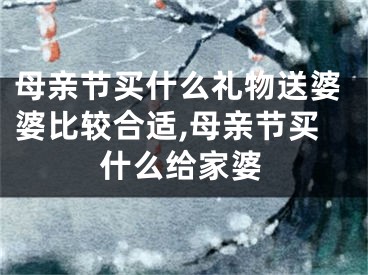 母亲节买什么礼物送婆婆比较合适,母亲节买什么给家婆