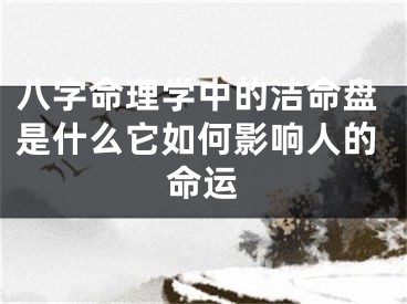 八字命理学中的洁命盘是什么它如何影响人的命运