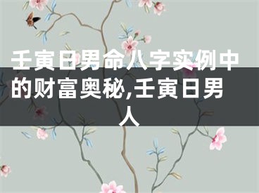 壬寅日男命八字实例中的财富奥秘,壬寅日男人