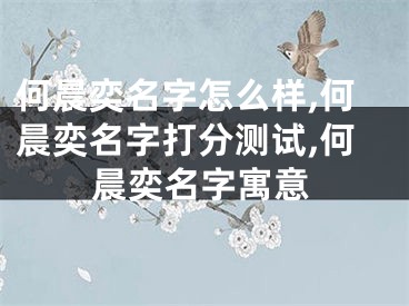 何晨奕名字怎么样,何晨奕名字打分测试,何晨奕名字寓意